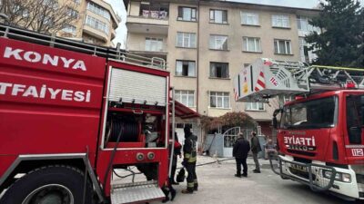 Konya'nın Selçuklu ilçesinde bir apartmanın 3. katında kombinin patlaması sonucu