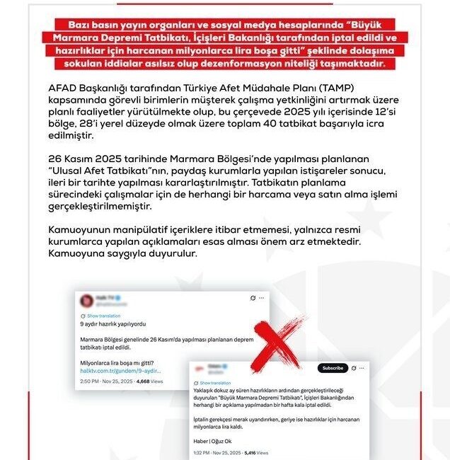 Dezenformasyonla Mücadele Merkezi, İçişleri Bakanlığı tarafından iptal edildiği söylenen Büyük