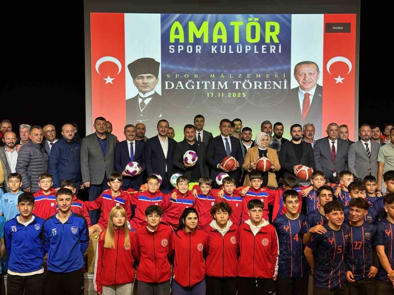 Düzce’de amatör spor kulüplerine 1 milyon 100 bin liralık malzeme