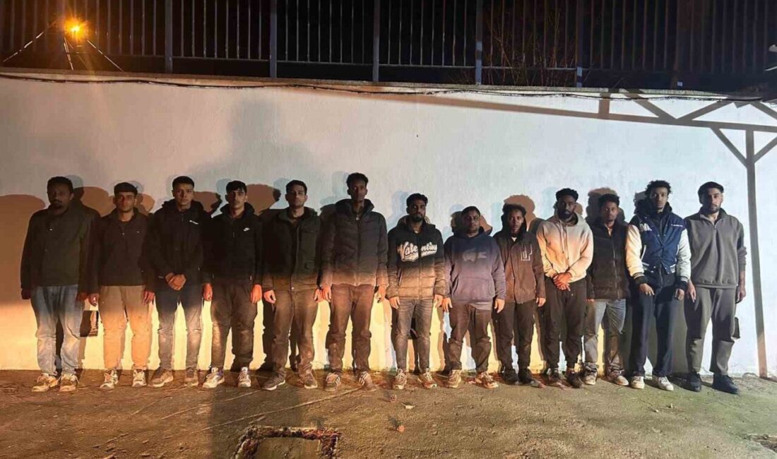 Edirne'nin Uzunköprü ilçesinde, kaçak yollarla Yunanistan'a geçmeye çalışan 13 düzensiz