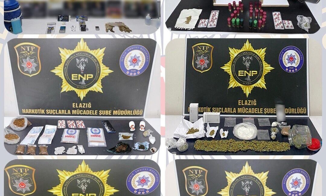 Elazığ'da son bir ayda gerçekleştirilen uyuşturucu operasyonlarında 19 kişi tutuklandı.