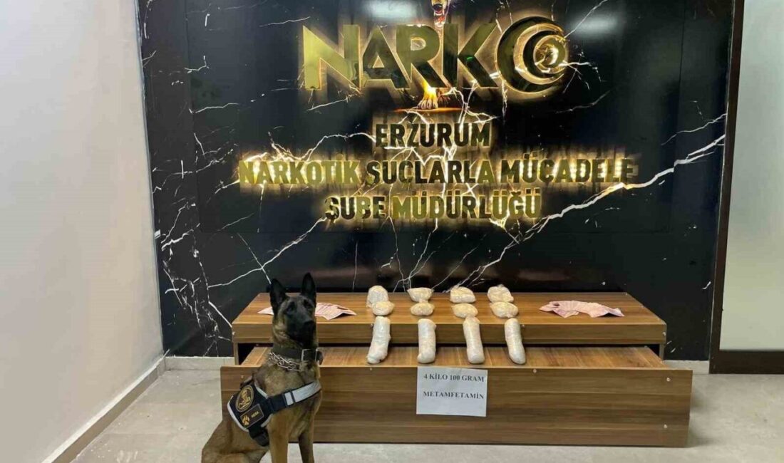 Erzurum’da Uyuşturucu Operasyonu: 4 Kilo 100 Gram Metamfetamin ve 35 Bin TL Ele Geçirildi Erzurum'da düzenlenen operasyonda, Narkotik Suçlarla Mücadele Şube Müdürlüğü ekipleri 4