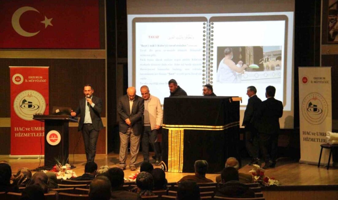 Erzurum’da Müftülük Tarafından Umre İçin Hazırlık Seminerleri Yapıldı Erzurum İl Müftülüğü, umreye gidecekler için eğitim seminerleri düzenledi. İl