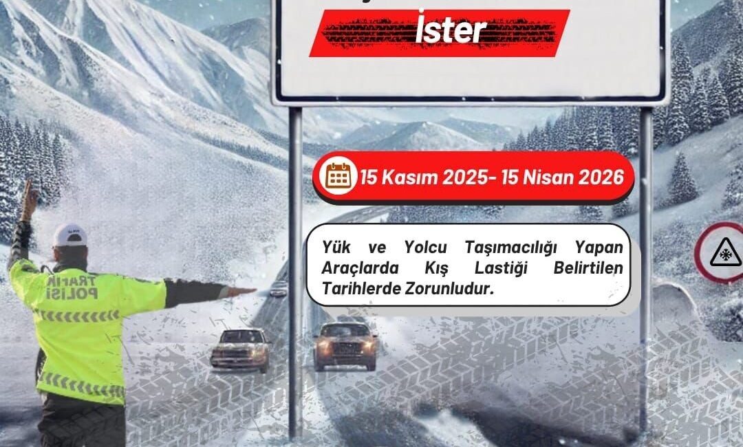 Kış Lastiği Zorunluluğu Başladı, Erzurum Emniyet Müdürlüğü Sürücüleri Uyardı Erzurum'da şehirlerarası ticari taşıtlarda kış lastiği kullanımı zorunlu hale geldi.