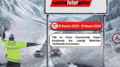 Erzurum'da şehirlerarası ticari taşıtlarda kış lastiği kullanımı zorunlu hale geldi.