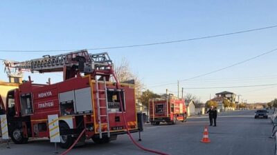 Konya'nın Karapınar ilçesindeki bir evde çıkan yangın, F.K.'ya ait müstakil