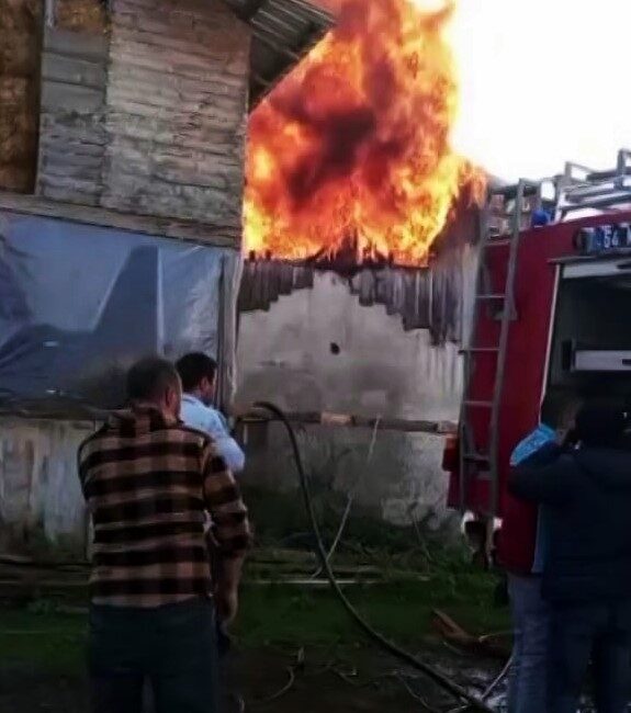 Hendek’teki Ev Yangını Samanlığı Da Sarmaladı, İtfaiye Ekipleri Zamanında Müdahale Etti Hendek'te O.A.’ya ait evde nedeni belirlenemeyen bir yangın çıktı ve