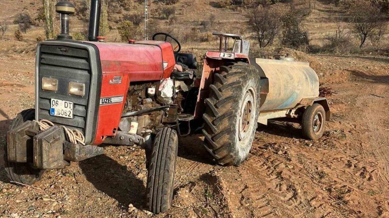 Kırıkkale'nin Sulakyurt ilçesindeki Danacı köyünde, freni boşalan bir traktörü durdurmaya