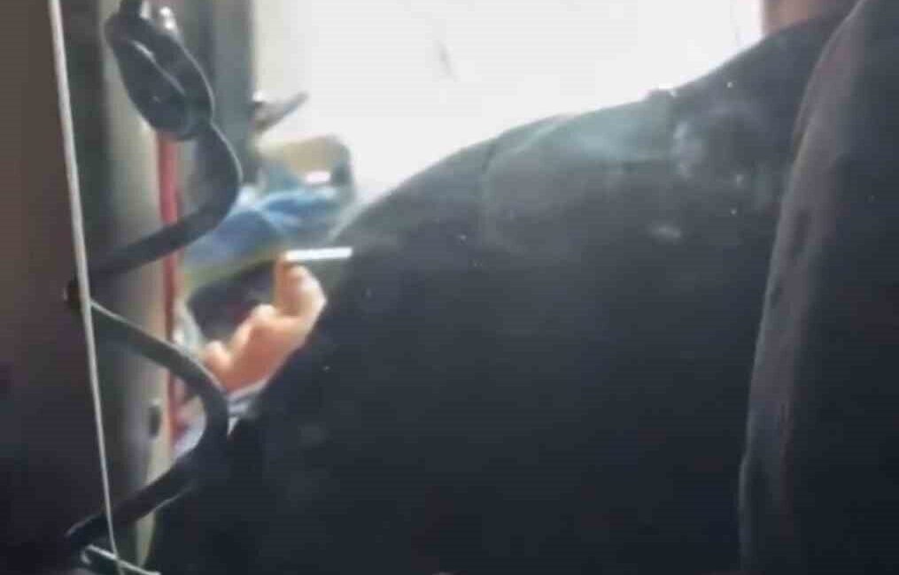 Gaziantep'te bir halk otobüsü şoförü, sefer sırasında cep telefonundan video