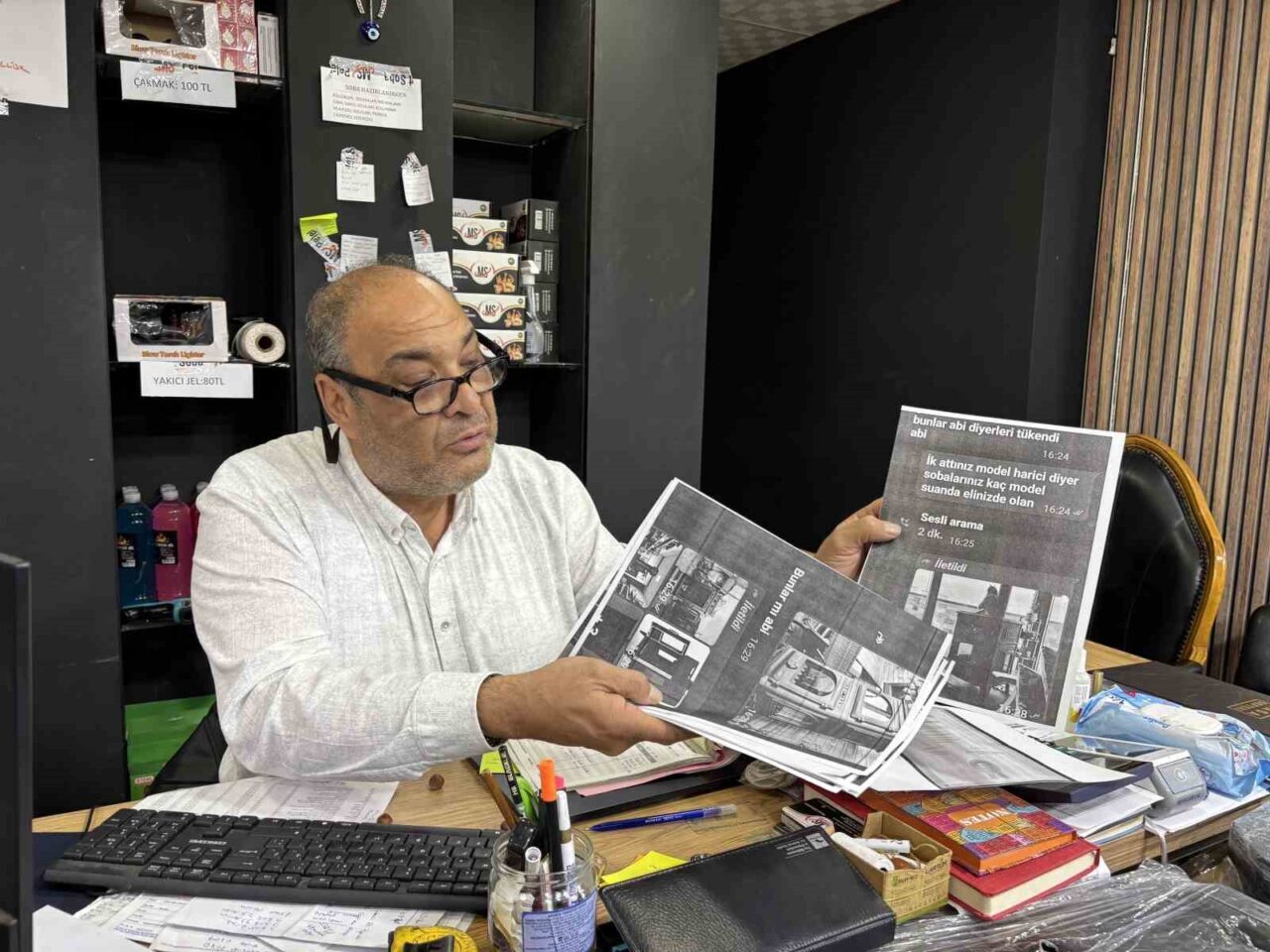 Gaziantep'te bir dolandırıcı, soba satışı yapan esnaf Mesut Söylemez'in sosyal