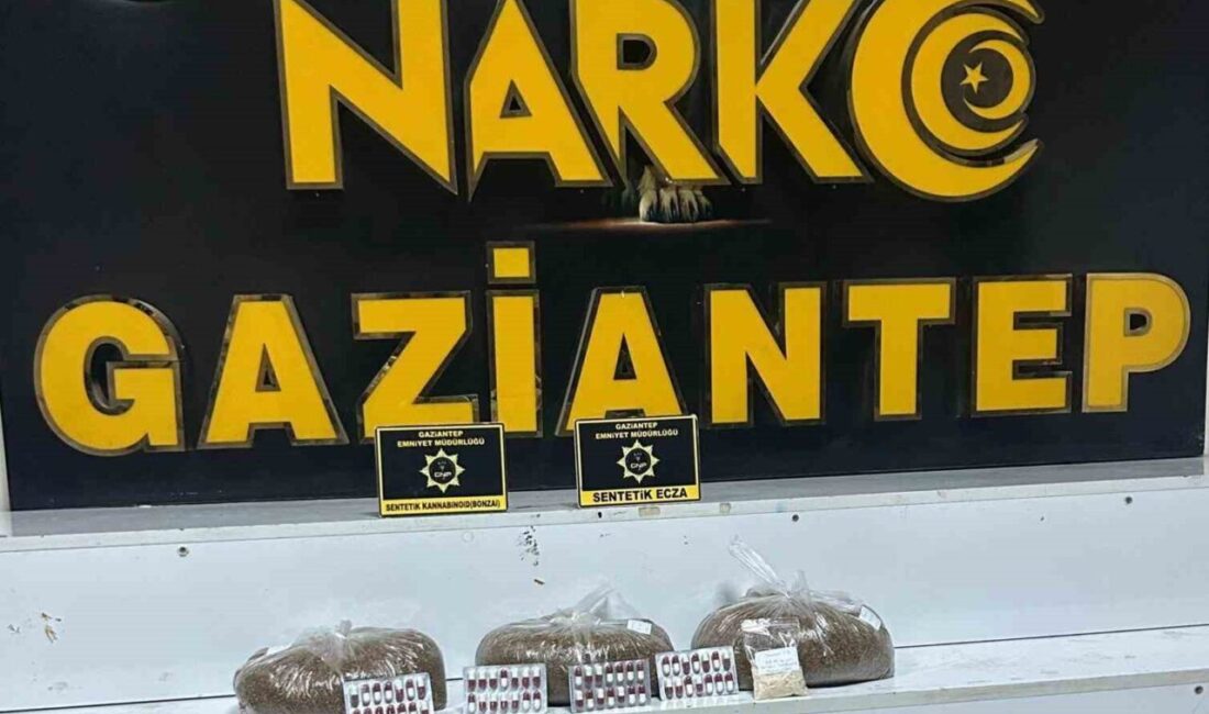 Gaziantep'te narkotik ekipleri, uyuşturucu operasyonunda 5.2 kilogram sentetik kannabinoid ve