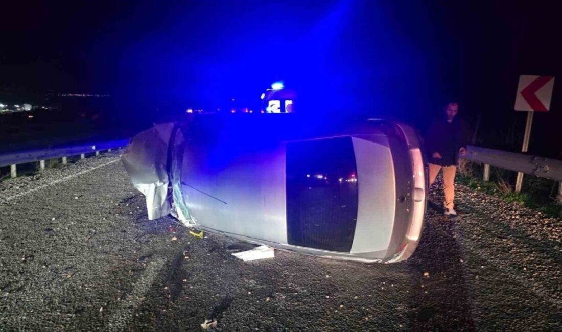 Balıkesir’in Gönen ilçesinde, Bandırma-Gönen karayolunda G.Ö. yönetimindeki otomobil yolunu kaybederek