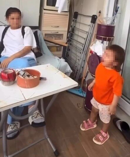 Mersin'de B.G. adlı annenin, kızı Z.L.G.'ye kötü muamele ettiği anların