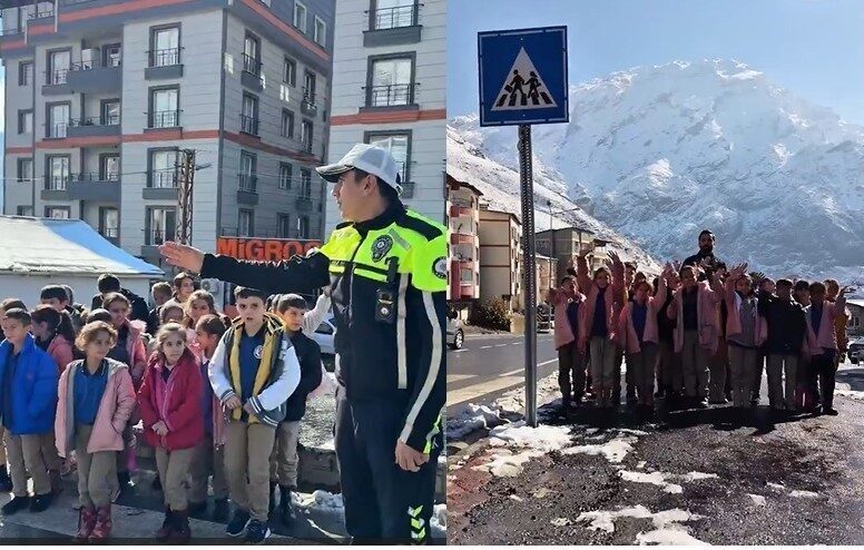 Hakkari Emniyeti, Öğrencilere Trafik Kurallarıyla İlgili Uygulamalı Eğitim Verdi Hakkari'de polis, "Okullar açıldı, çocuklarla buluştuk" sloganıyla öğrencilere uygulamalı trafik