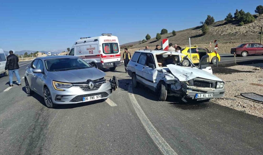Kütahya'nın Hisarcık ilçesinde iki aracın çarpışması sonucu A.E. yaralandı. F.Y.