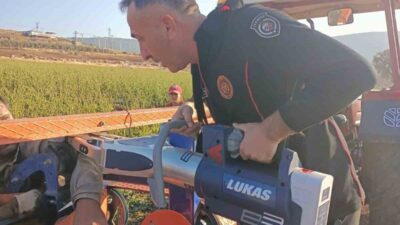 Kahramanmaraş'ın Pazarcık ilçesine bağlı Cimikan Mahallesi'nde çalışmakta olan bir işçinin