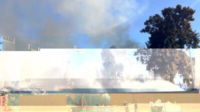 İzmir'in Bayraklı ilçesindeki bir inşaat şantiyesinde saat 15.30 civarında başlayan