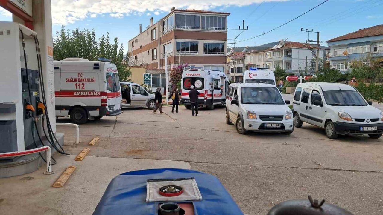 Bursa'nın İznik ilçesinde zeytin toplayan 8 işçi, yedikleri tavuklu pilav