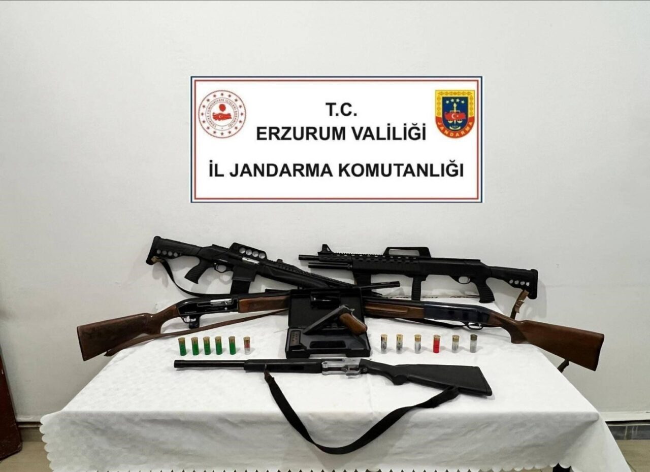 Erzurum'da jandarma, 1-31 Ekim 2025 tarihleri arasında düzenlediği operasyonla silah,