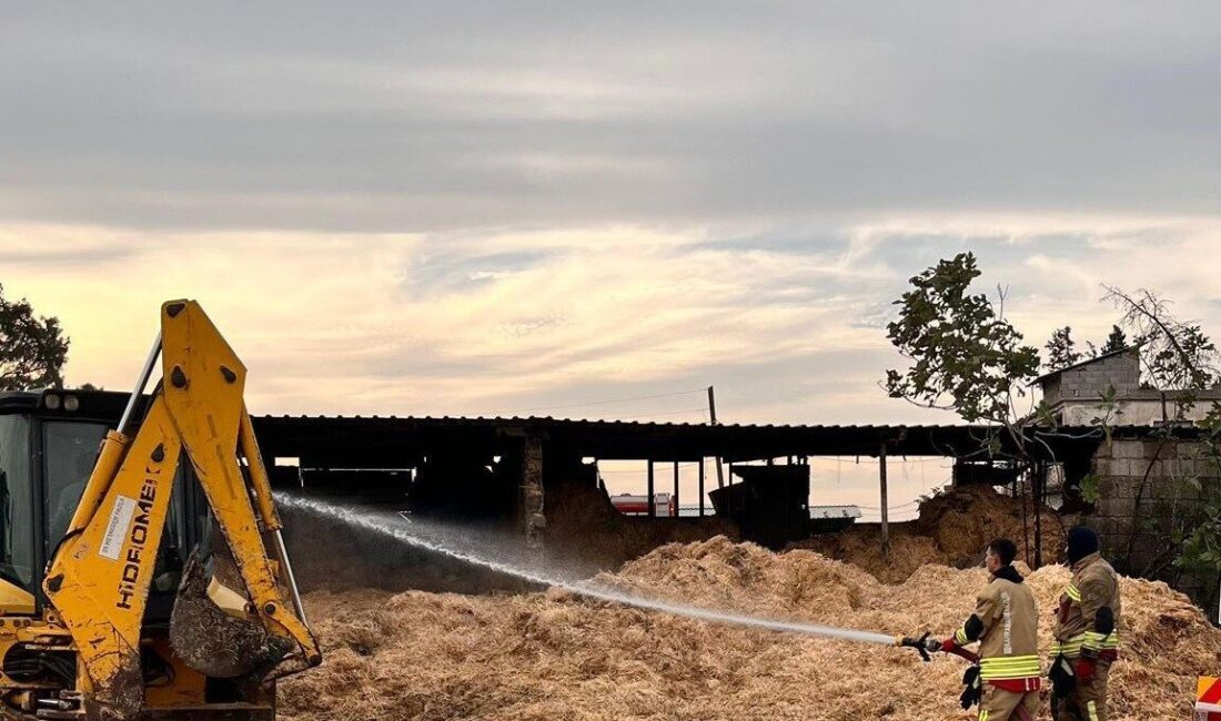 Kahramanmaraş Onikişubat ilçesindeki Önsen Mahallesi'nde bir samanlıkta meydana gelen yangın,
