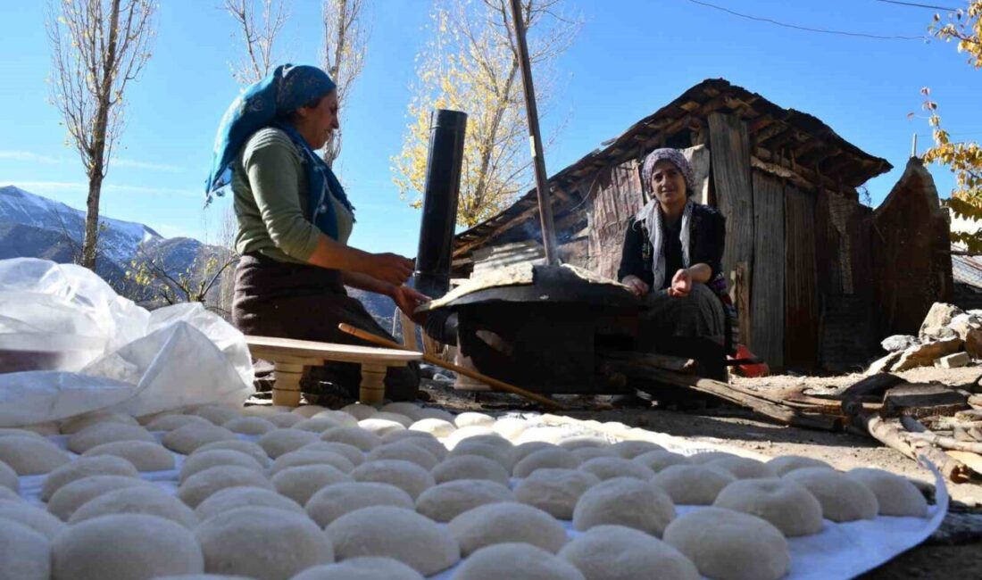 Şırnak’ın Beytüşşebap ilçesinde kadınlar, kış için hazırlık amacıyla güneşli günlerde