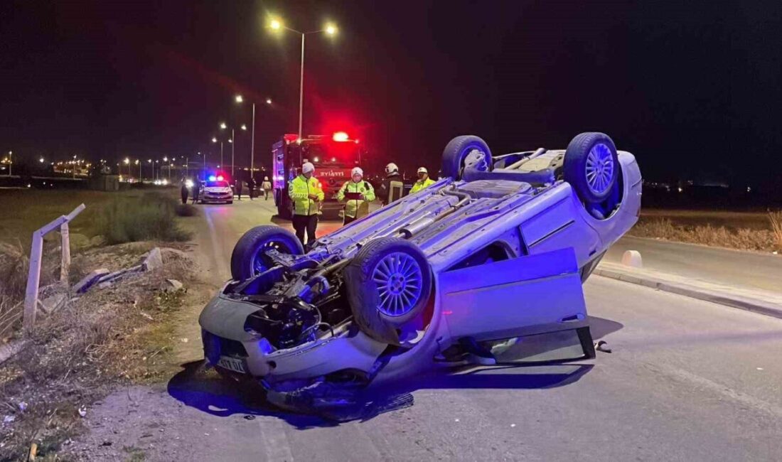Karaman'da N.Y.Ç. yönetimindeki otomobil, direksiyon hakimiyetinin kaybedilmesi sonucu takla attı.