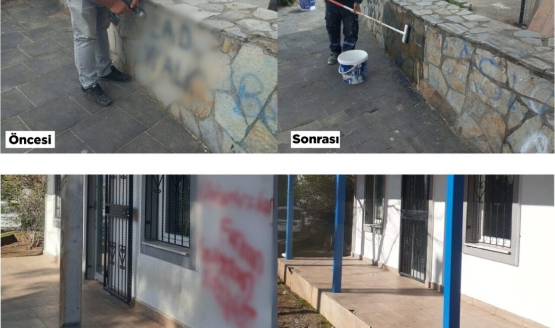 Muğla'nın Bodrum ilçesinde, son 6 ayda 29 duvar yazısı silindi.