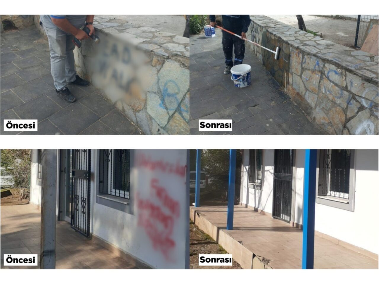 Muğla'nın Bodrum ilçesinde, son 6 ayda 29 duvar yazısı silindi.