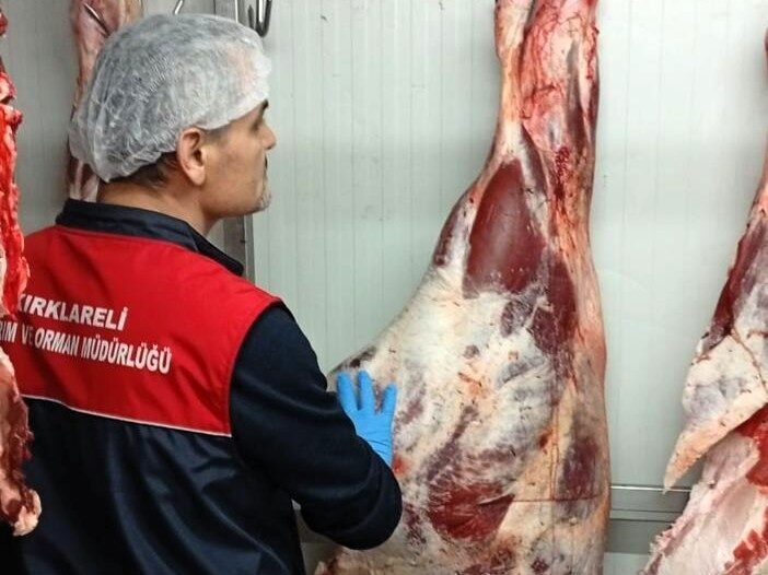 Kırklareli'nin Vize ilçesinde, Tarım ve Orman Müdürlüğü'ne bağlı ekipler, et