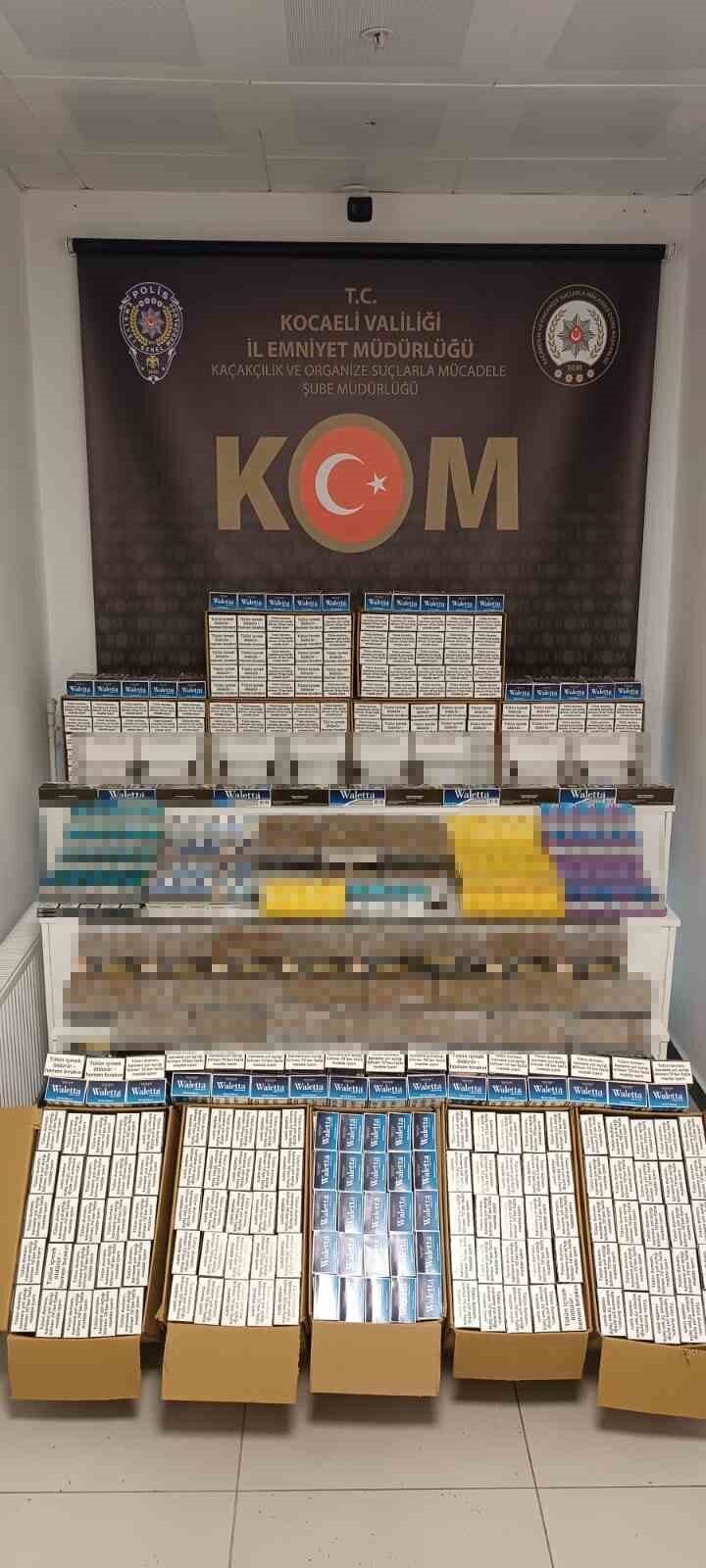 Kocaeli Emniyet Müdürlüğü Kaçakçılık ve Organize Suçlarla Mücadele (KOM) ekipleri,