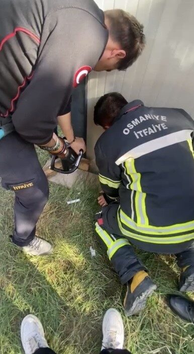 Osmaniye’de Yavru Kedi İtfaiye Ekipleri Tarafından Kurtarıldı