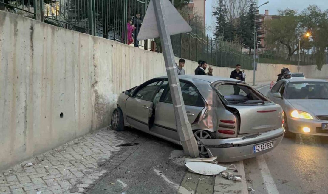 Eskişehir'de İ.E. yönetimindeki otomobil kontrolden çıkarak aydınlatma direğine çarptı ve
