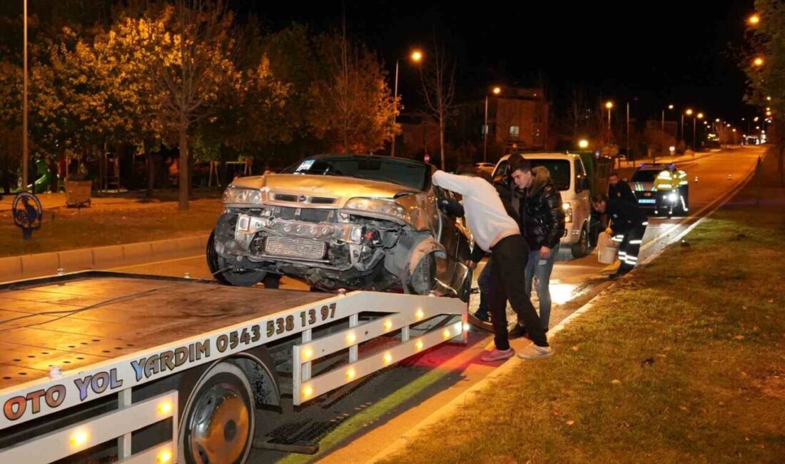 Denizli'nin Pamukkale ilçesinde M.E.E. yönetimindeki otomobil, direksiyon hakimiyetini kaybederek kaldırıma