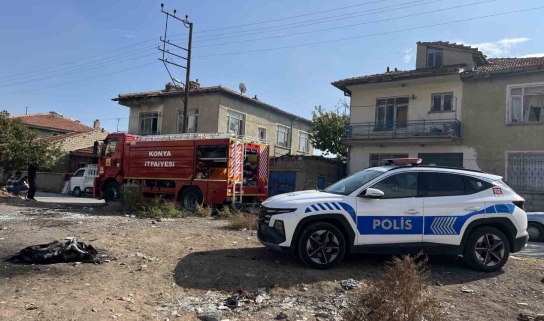 Konya'nın Selçuklu ilçesi Esenler Mahallesi'nde kullanılmayan bir evde çıkan yangın,