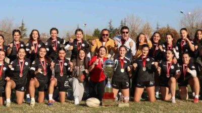 Ankara'da düzenlenen Kadınlar Türkiye 15’li Ragbi Ligi finalinde Körfez Gençlerbirliği,