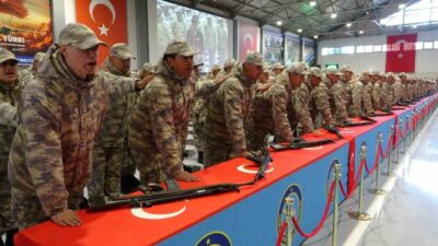 Kütahya Hava Er Eğitim Tugay Komutanlığı'nda 2025 4A Tertip askerler,