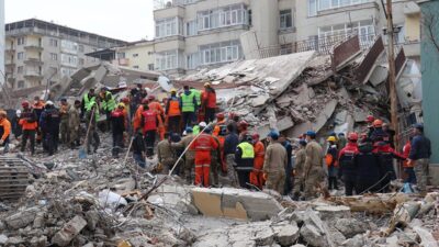 Malatya'da 6 Şubat depremlerinde yıkılan Güner Sitesi A1 Blok ile