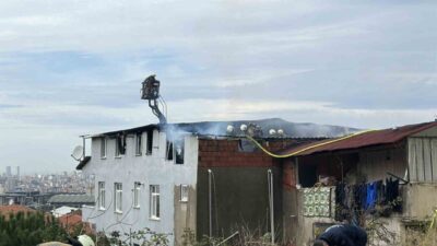 Maltepe'nin Başıbüyük Mahallesi'ndeki dört katlı bir binanın çatısında çıkan yangın,