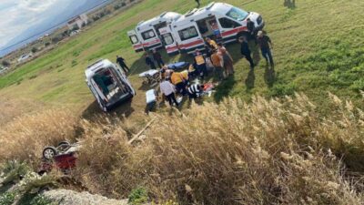 Manisa'nın Salihli ilçesinde H.A. (71) yönetimindeki otomobil, direksiyon hakimiyetinin kaybedilmesi