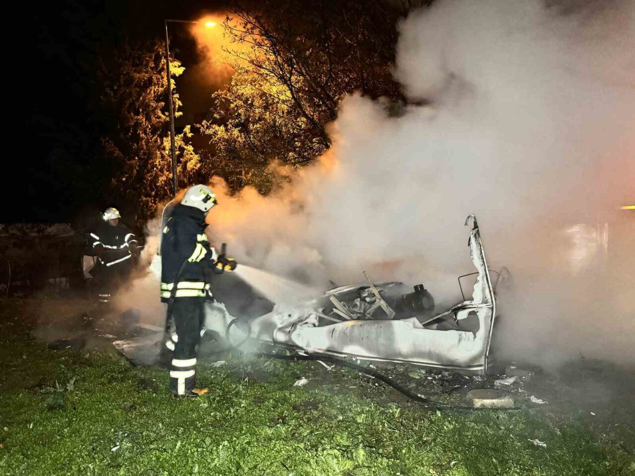 Edirne'de Fatih Dövüncü, annesinin mezarına gittiği sırada karavanda yangın çıktı.