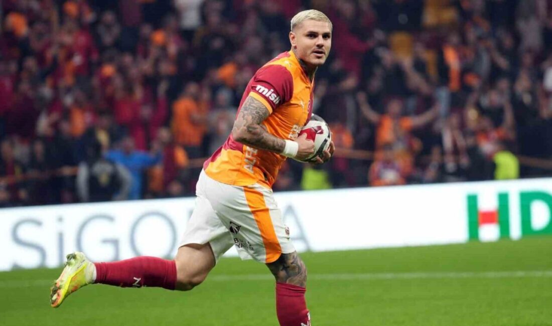 Galatasaraylı Mauro Icardi, Gençlerbirliği ile oynanan maçta 55. dakikada attığı