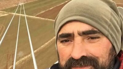 Mersin'in Çamlıyayla ilçesinde 15 Kasım 2025'te yüksek gerilim hattında çalışan