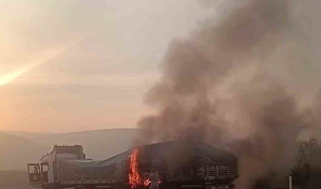 Mersin’in Mut ilçesinde seyir halindeki bir tırda yangın çıktı. Olay,