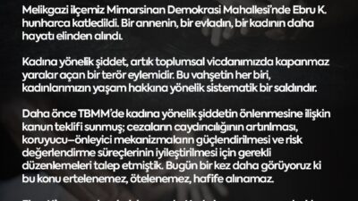 MHP Kayseri Milletvekili Baki Ersoy, kadın cinayetlerinin sona ermesi için
