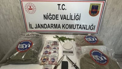 Niğde İl Jandarma Komutanlığı, Bor ilçesinde gerçekleştirdiği operasyonda 2 kilo