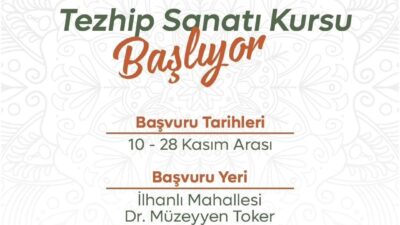 Niğde'de, halk eğitimi ve belediye işbirliğiyle düzenlenen Tezhip Sanatı Kursu