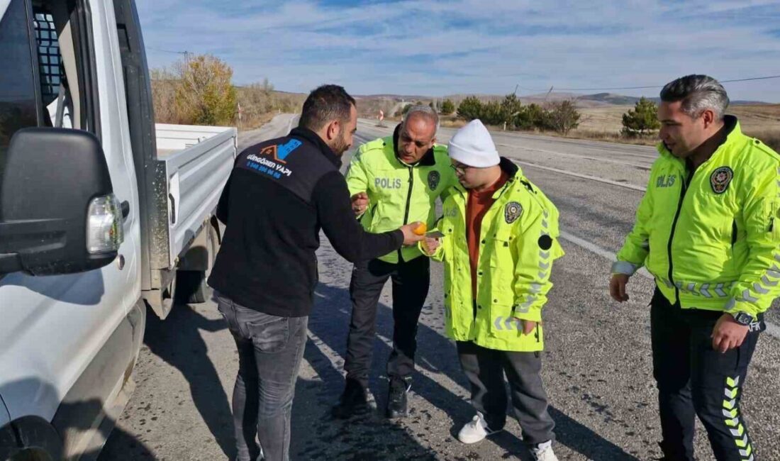 Çorum'un Alaca ilçesinde özel eğitim öğrencileri, trafik polisleriyle birlikte denetim