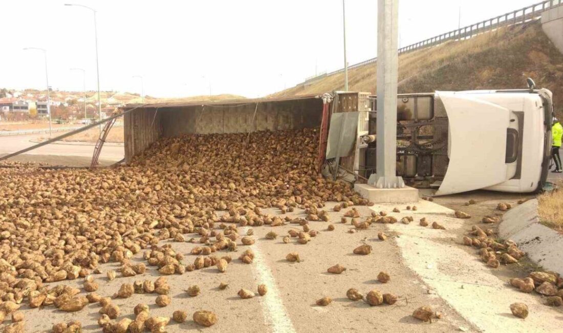 Kırşehir-Aksaray kara yolunda, 40 AAU 916 plakalı pancar yüklü kamyonun