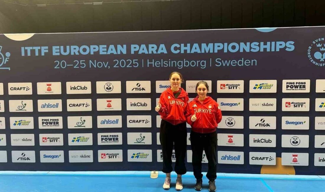 İsveç'teki ITTF Para Masa Tenisi Avrupa Şampiyonası'nda Ebru Acer ve