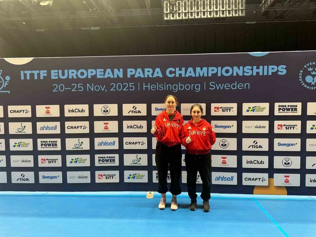 İsveç'teki ITTF Para Masa Tenisi Avrupa Şampiyonası'nda Ebru Acer ve